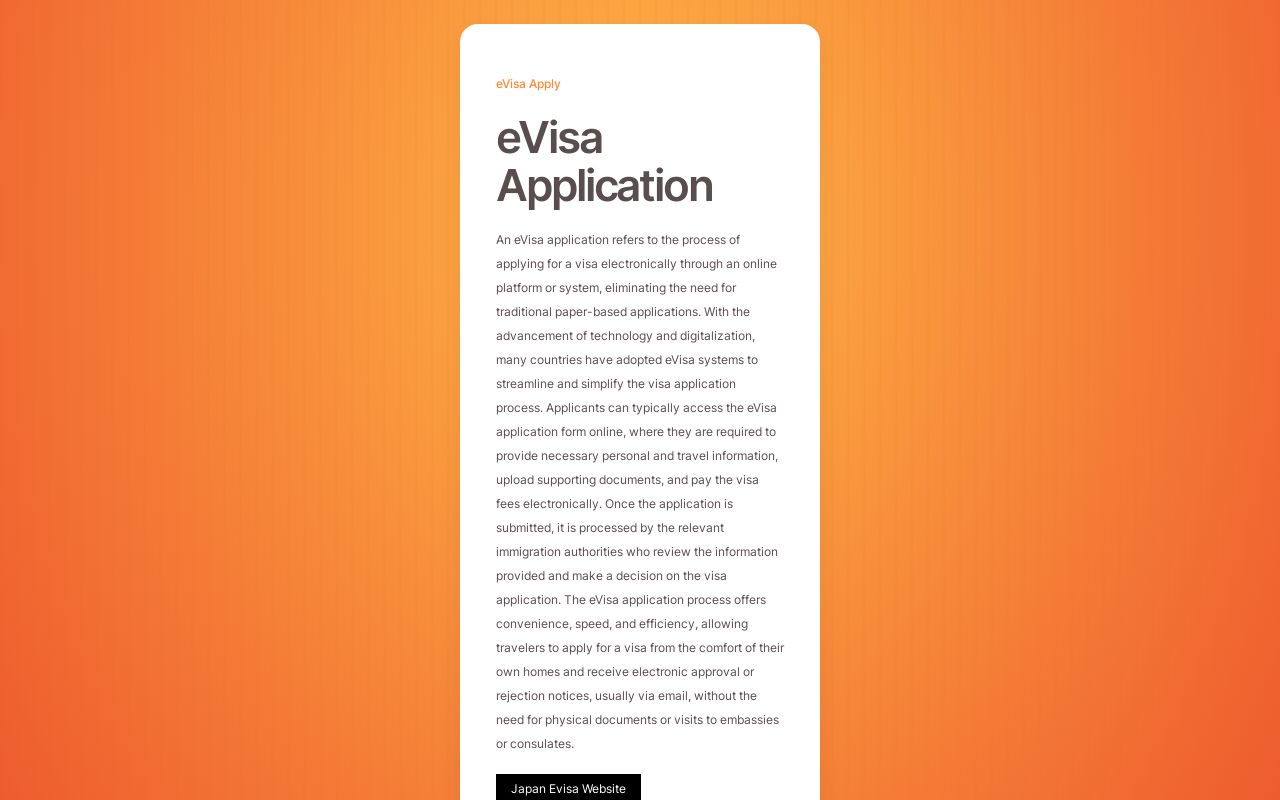 EVisa Application   Card 